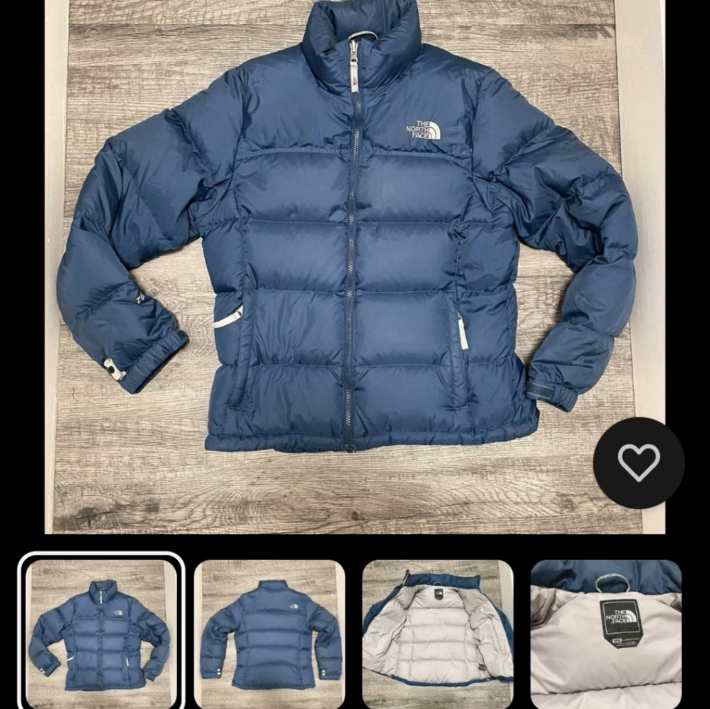 Blue The North Face Nuptse puffer jacket. Women. Medium.